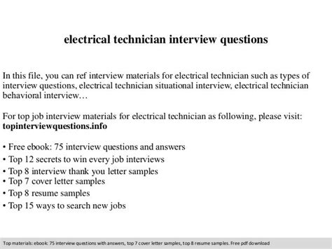 interview questions for electronic technician